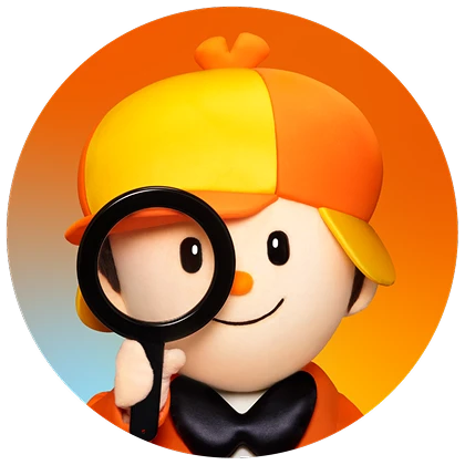 虫眼鏡を構えるAIホームズくん